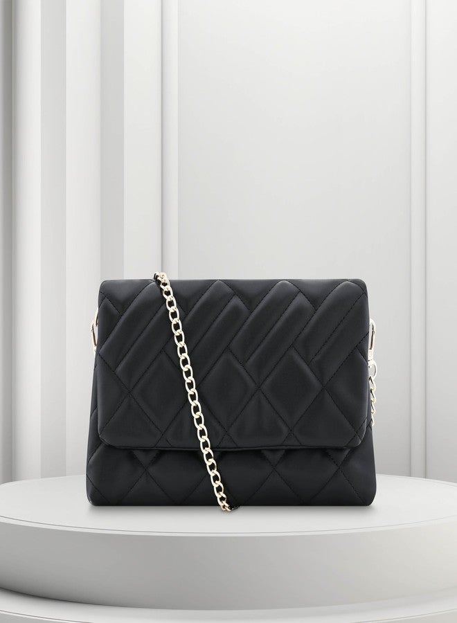 Fastrack Quilted Chic Flap Bag | Faux-Leather Women's Handbags| Ladies Purse Handbag | Sling Bag for Casual Carry - Image 2